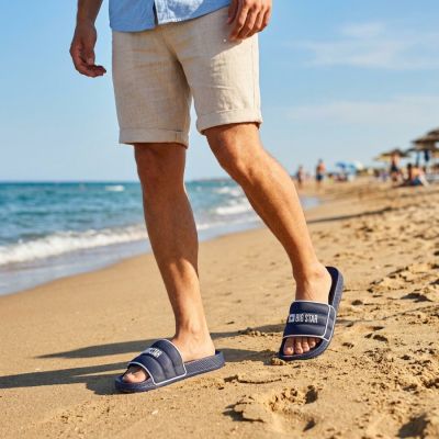 6. Men's navy blue Big Star beach pool flip-flops RR174A045