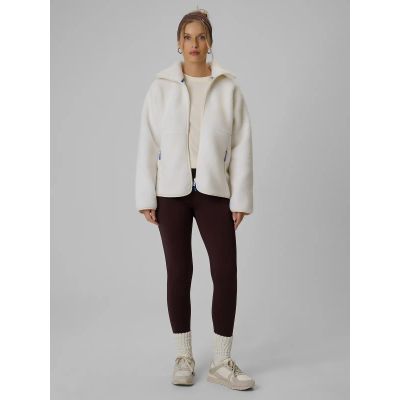 5. Women's loose sherpa fleece with stand-up collar 4F 4FWAW26TFLEF463-11S