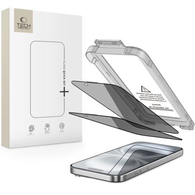 Tech-Protect Quick Set Spy+ Privacy Glass 2-pack for iPhone 15 / 16