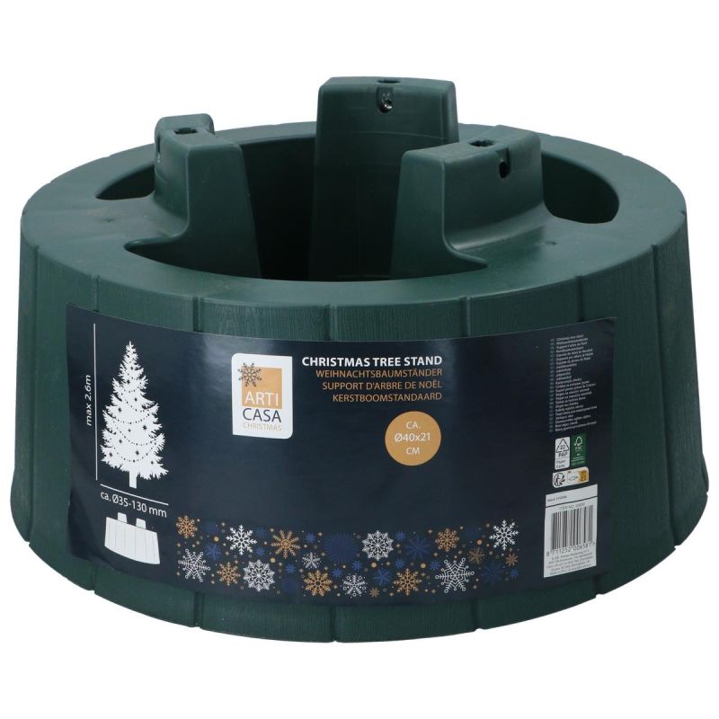 5. PLASTIC CHRISTMAS TREE STAND WITH CONTAINER 40x40x21cm