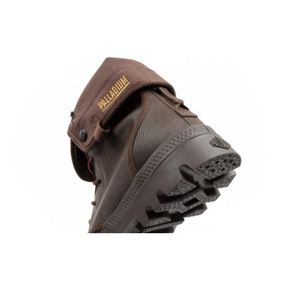 7. Palladium Men's Baggy Coated High Top Sneakers, Fashionable Dark Brown