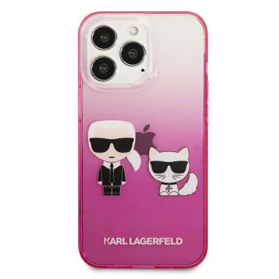 3. Karl Lagerfeld Gradient Ikonik Karl&Choupette Case for iPhone 13 Pro / iPhone 13 - Pink