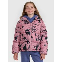 Girls' down jacket with synthetic filling 4F 4FJRAW25TDJAF0748-54A