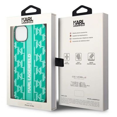 8. Karl Lagerfeld KLHCP14MPGKLSKN iPhone 14 Plus 6.7 "hardcase green / green Monogram Stripe