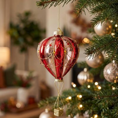 5. Mica Glass Balloon Bauble – Red-Pink