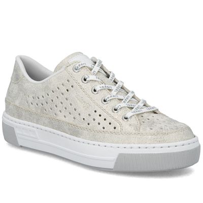 Women's comfortable, soft, beige openwork shoes Rieker L8849-60