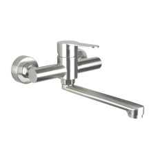 Deante Neo Lupo wall-mounted washbasin tap, steel BLUF50M