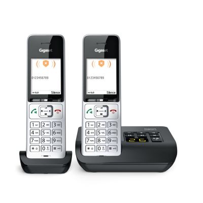 11. Gigaset COMFORT 500A duo analog/DECT telephone Caller Name and ID Black, Silver