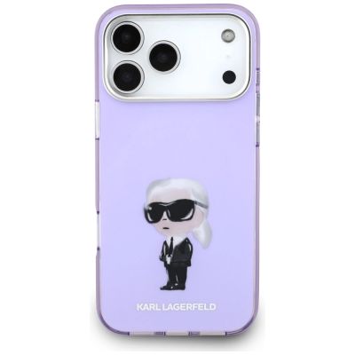 3. Karl Lagerfeld IML Aquarelle Karl & Choupette & Logo MagSafe Case for iPhone 17 Pro Max - Purple