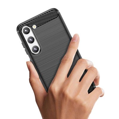6. Carbon Case case for Samsung Galaxy S23+ flexible silicone carbon cover black