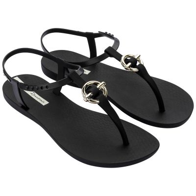7. Ipanema Sandal Class women's flip-flop sandals fashionable black with gold