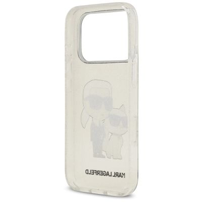 7. Karl Lagerfeld IML NFT Glitter Karl&Choupette Case for iPhone 18 Pro / 17 Pro - Transparent