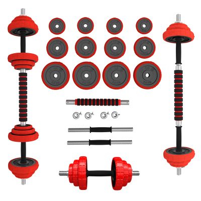 Rubber-coated dumbbells HMS SGGX20 with a 20kg barbell function