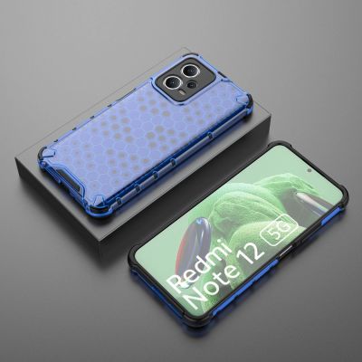 4. Honeycomb case for Xiaomi Redmi Note 12 5G / Poco X5 5G armored hybrid case blue