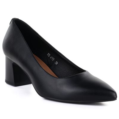 Women's black Sergio Leone PB413 pointed toe pumps