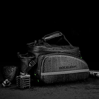 8. Rockbros A6-6 bicycle bag for trunk, 35 l, with fold-out pockets - black