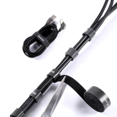 7. Baseus Rainbow Circle hook and loop Straps - Velcro tape Velcro cable organizer 3m black (ACMGT-F01)
