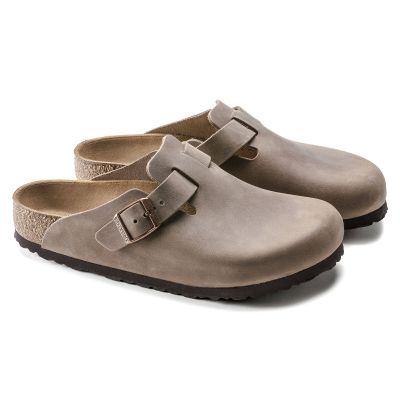 6. Birkenstock Boston Tabacco Brown Oiled Leather Narrow Flip-Flops for Women/Men (0960813)