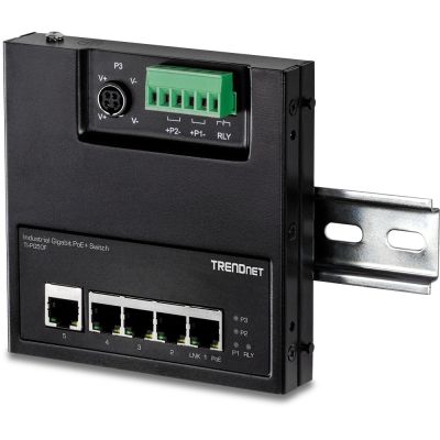 5. TRENDnet 5 Port Gigabit Unmanaged PoE+ FA Metal Industrial Switch