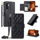Samsung Galaxy A37 5G Leather Wallet Case with Stand and Shoulder Strap - Black