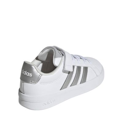 3. Adidas Grand Court 3.0 Kids' Shoes White and Silver JP9368