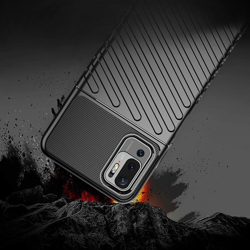 3. Thunder Case Flexible Tough Rugged Cover TPU Case for Xiaomi Redmi Note 10 5G / Poco M3 Pro black