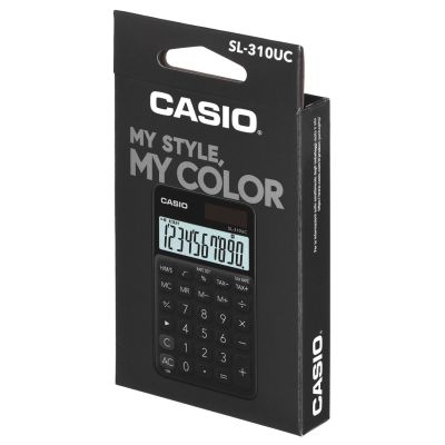 7. CASIO POCKET CALCULATOR SL-310UC-BK BLACK, 10-DIGITAL DISPLAY
