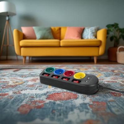 12. MACLEAN POWER STRIP 4 OUTLETS 2XUSB MCE229B