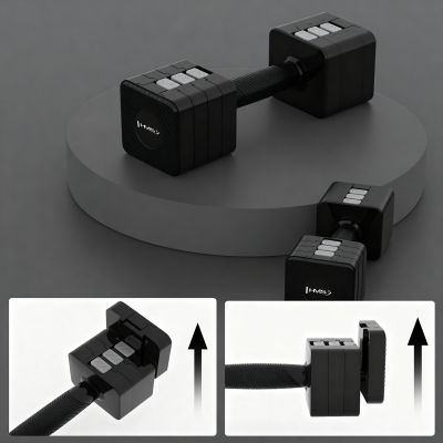 3. HL02 ADJUSTABLE DUMBS BLACK 2 x 5 KG HMS