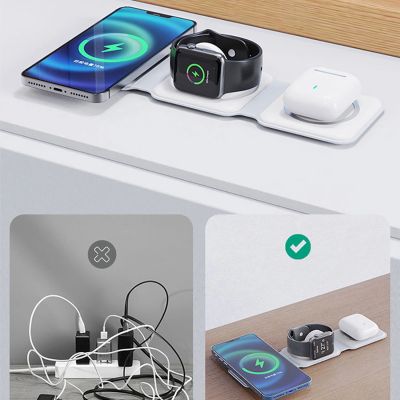 6. Dudao A11N 15W 3in1 Inductive Charger - White + USB-C / USB-C Cable