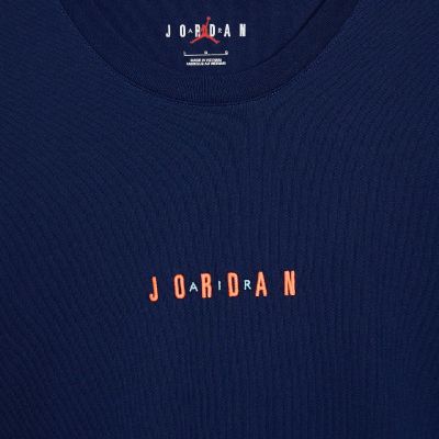 3. Air Jordan Jumpman Embroidered Air Crew Navy Blue Men's Sports T-Shirt - DM3182-492