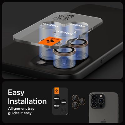 6. Spigen Optik Pro GLAS.TR ”EZ FIT” Camera Protector 2-PACK for iPhone 16 Pro / Pro Max - Brown