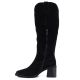 7. Women's leather cowboy boots with heels, suede, black, Vinceza 133103