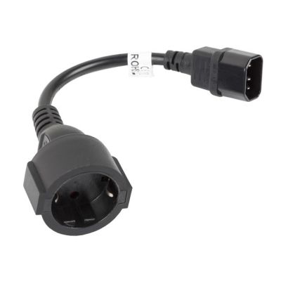 LANBERG POWER CABLE EXTENSION IEC 320 C14 -> SCHUKO(F), 20CM