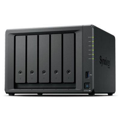 NAS Synology DS1525+, Tower, 5x 2.5"/3.5" SATA + 2x M.2 2280 NVMe SSD, AMD Ryzen V1500B, 8GB DDR4 (max. 32GB), 2x 2.5GbE RJ-45, 2x USB 3.2, 120W adapter