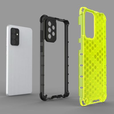 7. Honeycomb Case armor cover with TPU Bumper for Samsung Galaxy A72 4G transparent