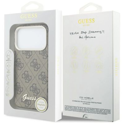 8. Guess 4G Script MagSafe Case for iPhone 17 Pro - Brown