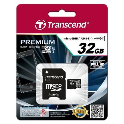2. SD microSD Card 32GB Transcend SDHC UHS1 w/adapter