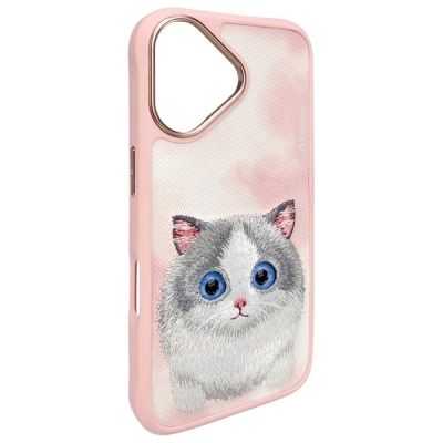 4. Nimmy Big Eyed Pet 2.0 Cat Case for iPhone 16 - Pink