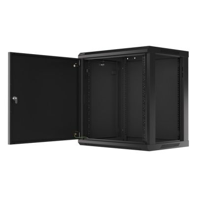 11. LANBERG WALL-HUNG RACK CABINET 19" 12U 600X450 METAL DOOR BLACK (FLAT PACK) WF01-6412-00B
