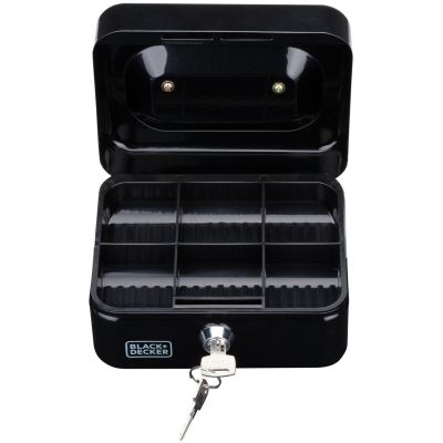 7. METAL CASE FOR MONEY AND DOCUMENTS 15x8x11.8 CM BLACK + DECKER