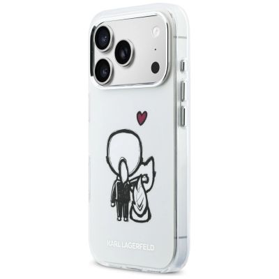 2. Karl Lagerfeld Karl & Choupette Back MagSafe Case for iPhone 17 Pro Max - Clear