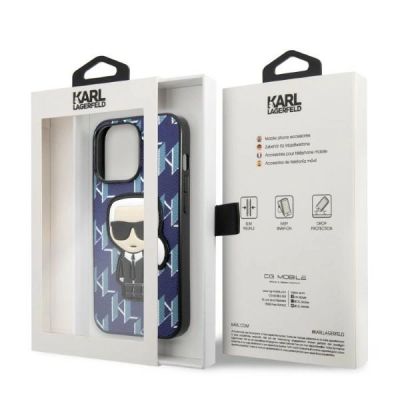 8. Karl Lagerfeld KLHCP13LPMNIKBL iPhone 13 Pro / 13 6.1" hardcase blue/blue Monogram Ikonik Patch