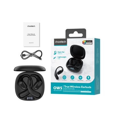 3. Choetech OWS wireless TWS Bluetooth 5.3 headphones - black
