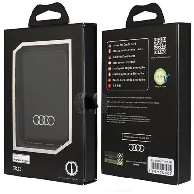7. Audi Synthetic Leather magnetic wallet compatible with MagSafe - black