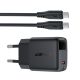 3. Acefast A113 GaN PD 20W USB-C Wall Charger with Display with USB-C Cable - Black