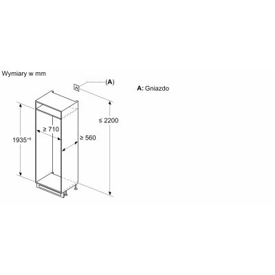 22. Built-in refrigerator BOSCH KBN96VFE0 70 cm wide