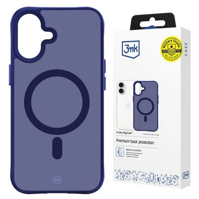 16. 3mk Smoke MagCase for iPhone 16 - Blue-Translucent