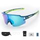 3. Rockbros Polarized Cycling Glasses with UV Protection and Corrective Insert Blue Lenses - Blue