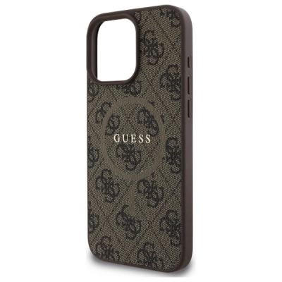 6. Guess 4G Ring Classic Logo MagSafe Case for iPhone 16 Pro Max - Brown